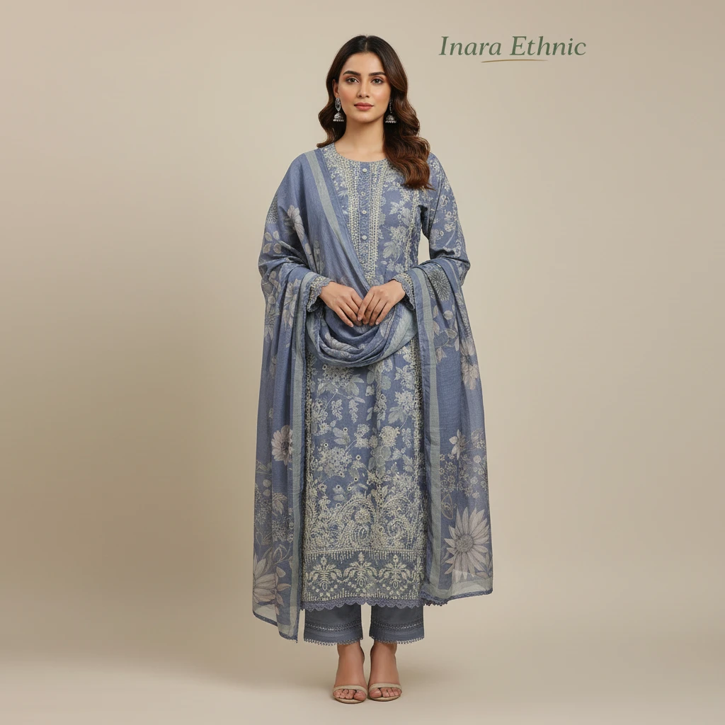 light-denim-blue-pakistani-cotton-a-line-kurta-set-schiffli-embroidery