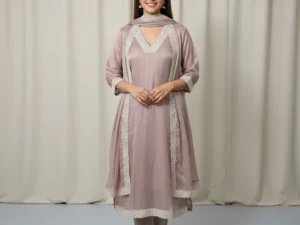 Moonstone Lurex Tissue Suit Set with Embroidered Dupatta for Women | Premium Festive Wear 3-Piece Set